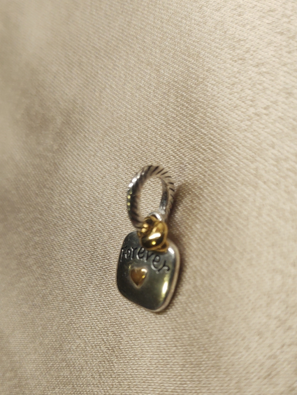 Brighton Friends Forever Charm Two Tone Silver And Gold Dangle Heart - Picture 7 of 8